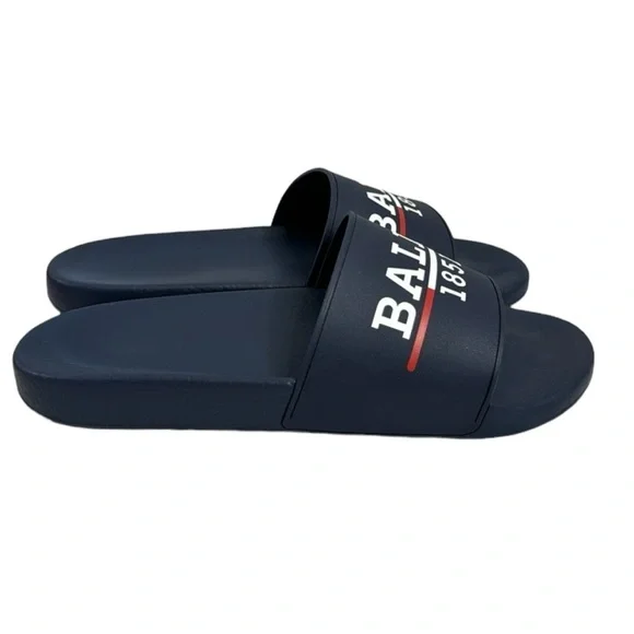 BALLY NWT MEN’S BLACK WHITE RED SLIDES SANDALS SIZE 11 / 44 MADE IN ITALY BALLY NWT MEN main image 2